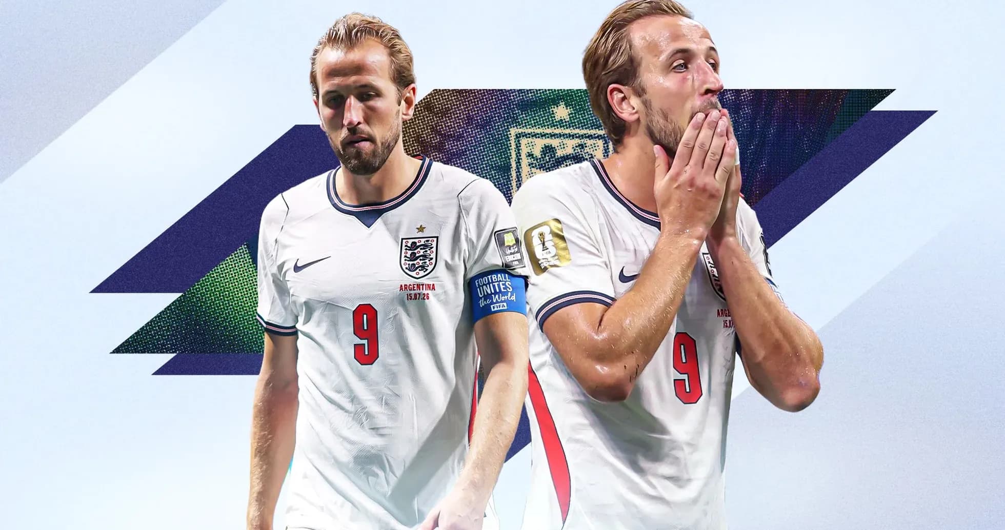 Harry Kane en uniforme de Inglaterra durante partido Harry Kane en uniforme de Inglaterra durante partido