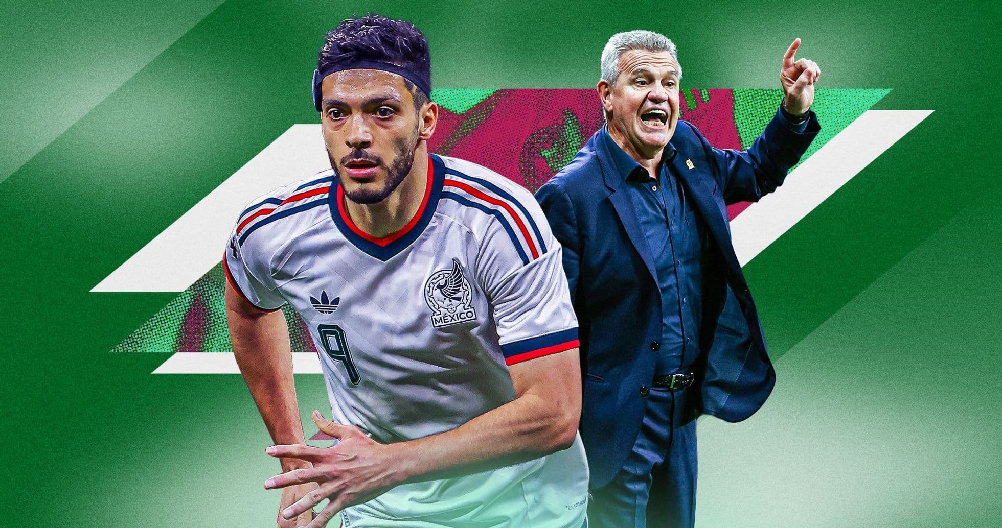 Jugador de México corriendo con entrenador dirigiendo Jugador de México corriendo con entrenador dirigiendo