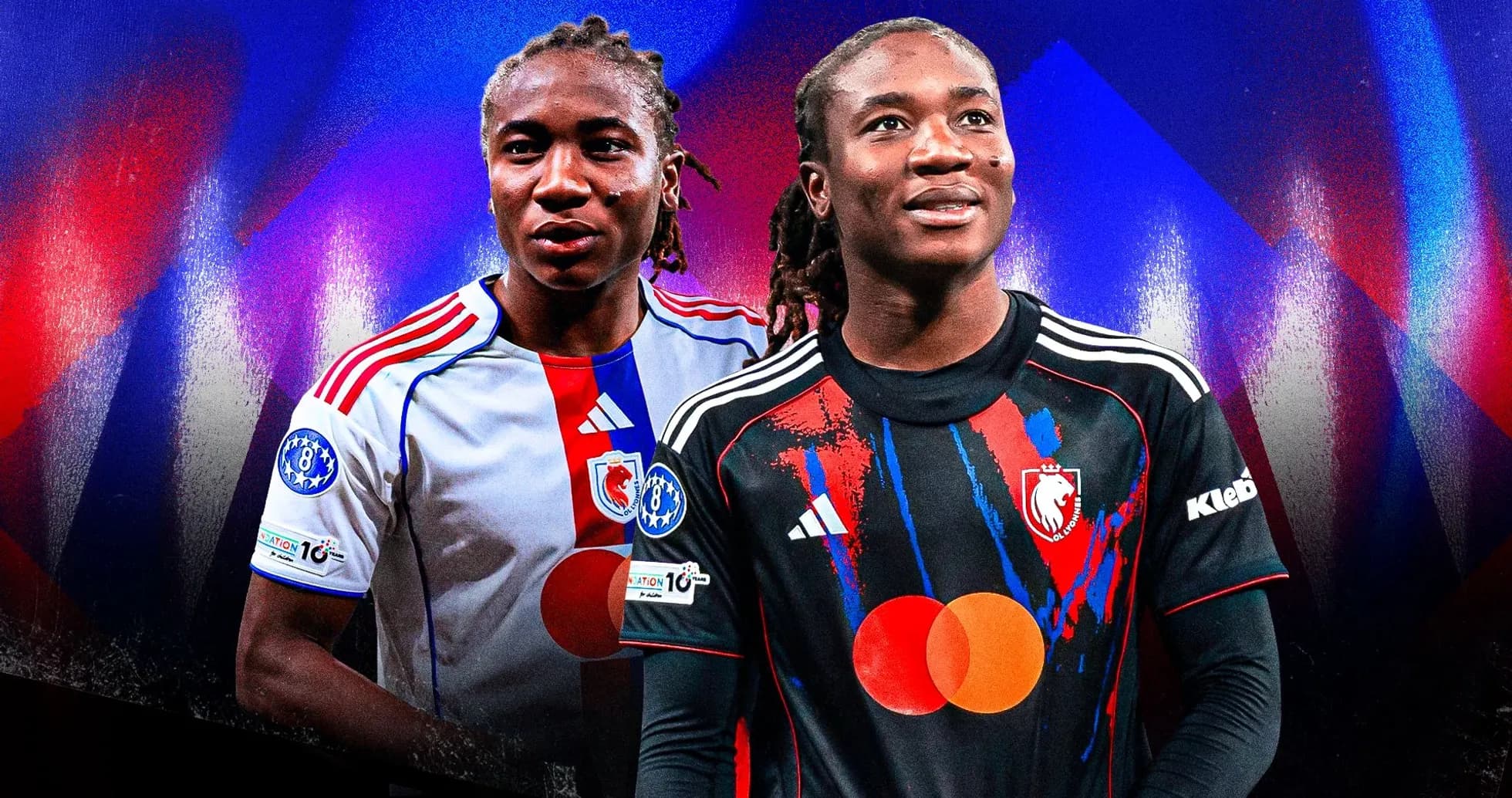 Jugadores con camisetas de diferentes equipos de fútbol Jugadores con camisetas de diferentes equipos de fútbol